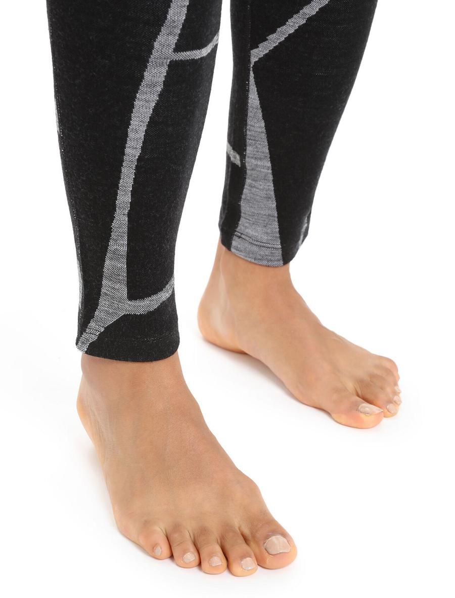 Leggings Icebreaker Merino 250 Vertex Thermal Fractured Landscapes Femme Noir | FR 1542ILHS